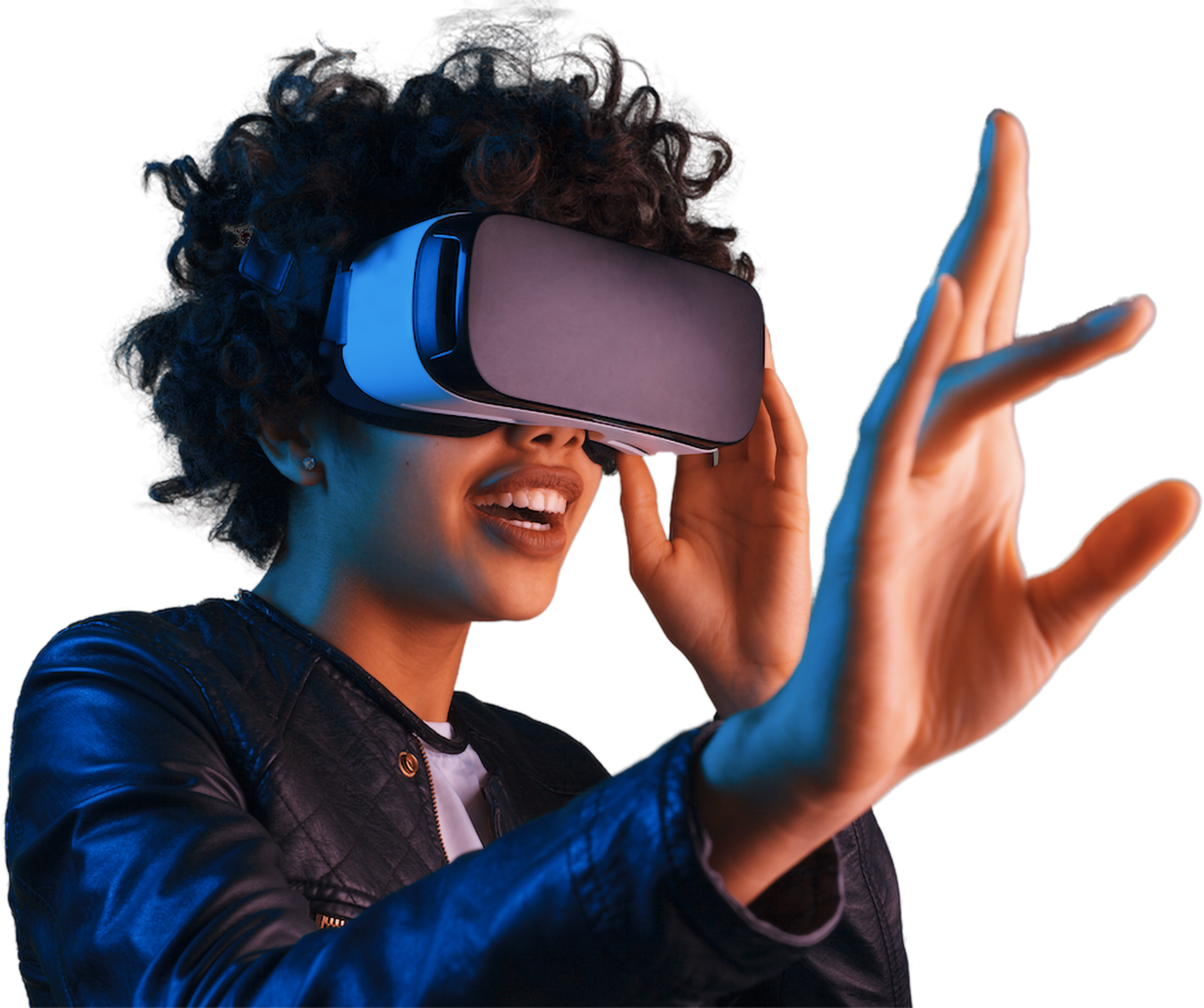 Persona usando gafas de realidad virtual